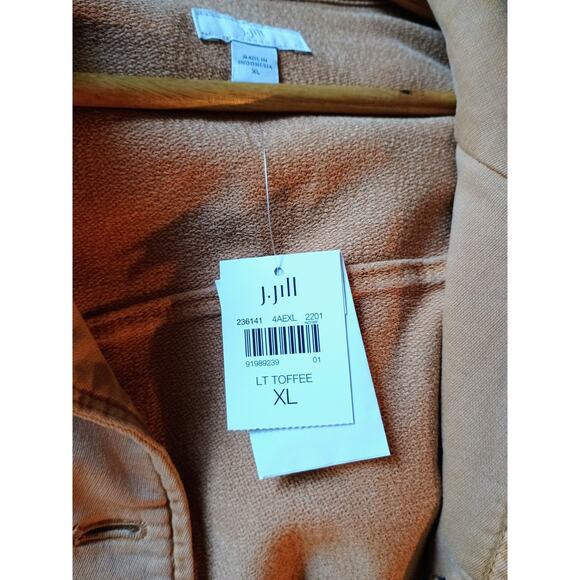 Jjill Xl Women's Jacket Toffee Brown Cotton Button Front Classic - Picture 11 of 11